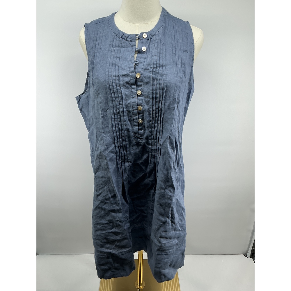 100% European Linen Sleeveless Swing Dress